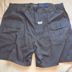 NWT Croft & Barrow Mens 44 Gray Side-Elastic Cargo Shorts Relaxed Fit  Cotton
